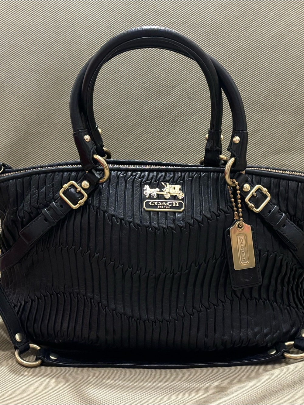Coach Madison Gathered Leather Sophia Satchel